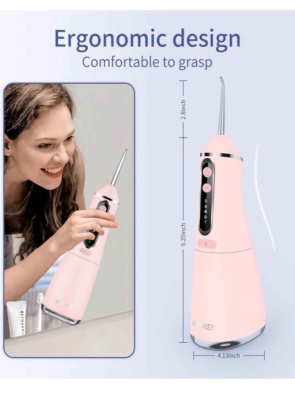 Portable Pink Oral Irrigator Water Flosser -